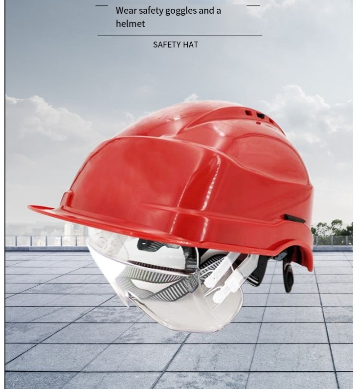 Safety Helmet With Goggles ABS Anti Smash Construction Site Nuclear Power Special_voghion.com
