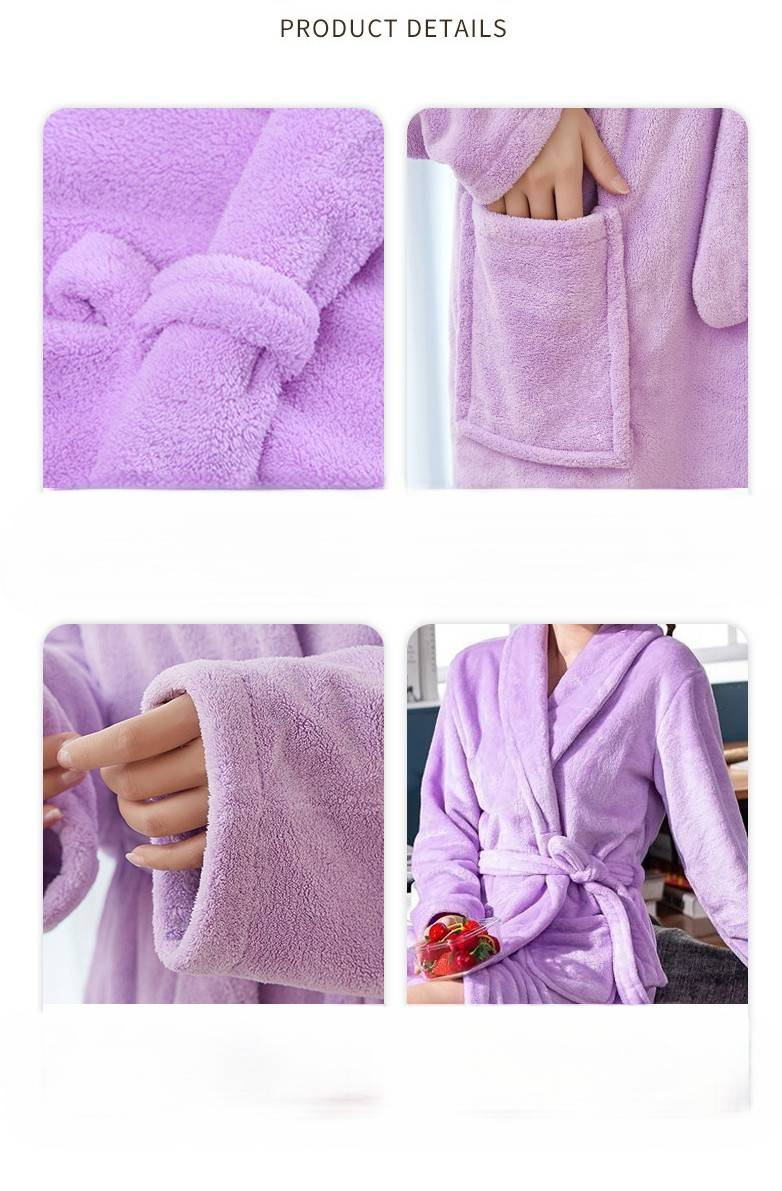 Albornoz con capucha de microfibra suave al tacto, largo y absorbente._voghion.com