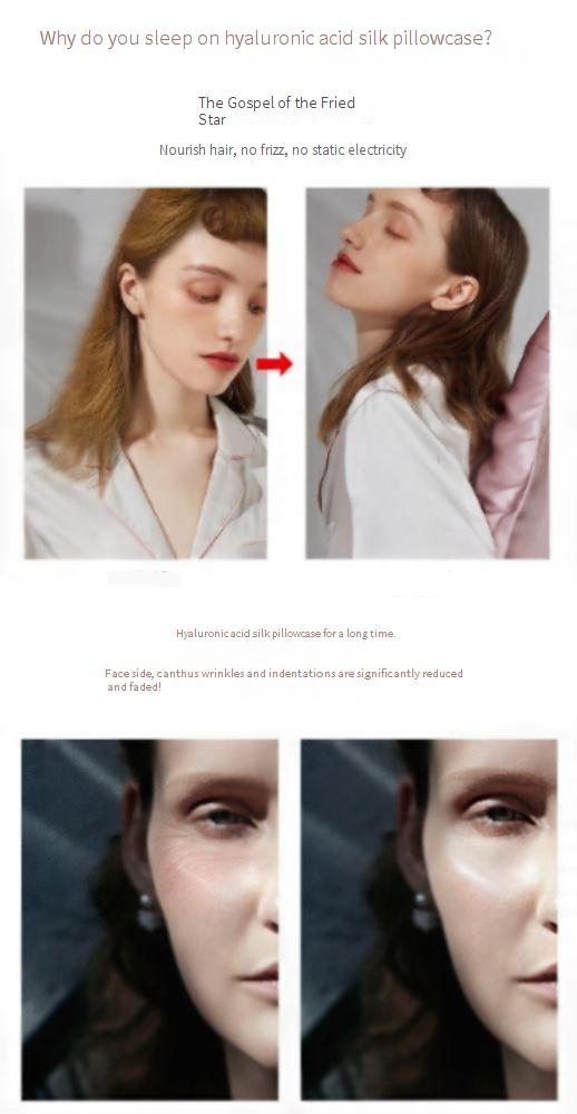 22 Momme Hyaluronic Acid Silk Pillowcase - Anti-Aging & Moisturizing For Hair & Skin Care Envelope Closure (Standard/Queen Size Classic Ivory)_voghion.com