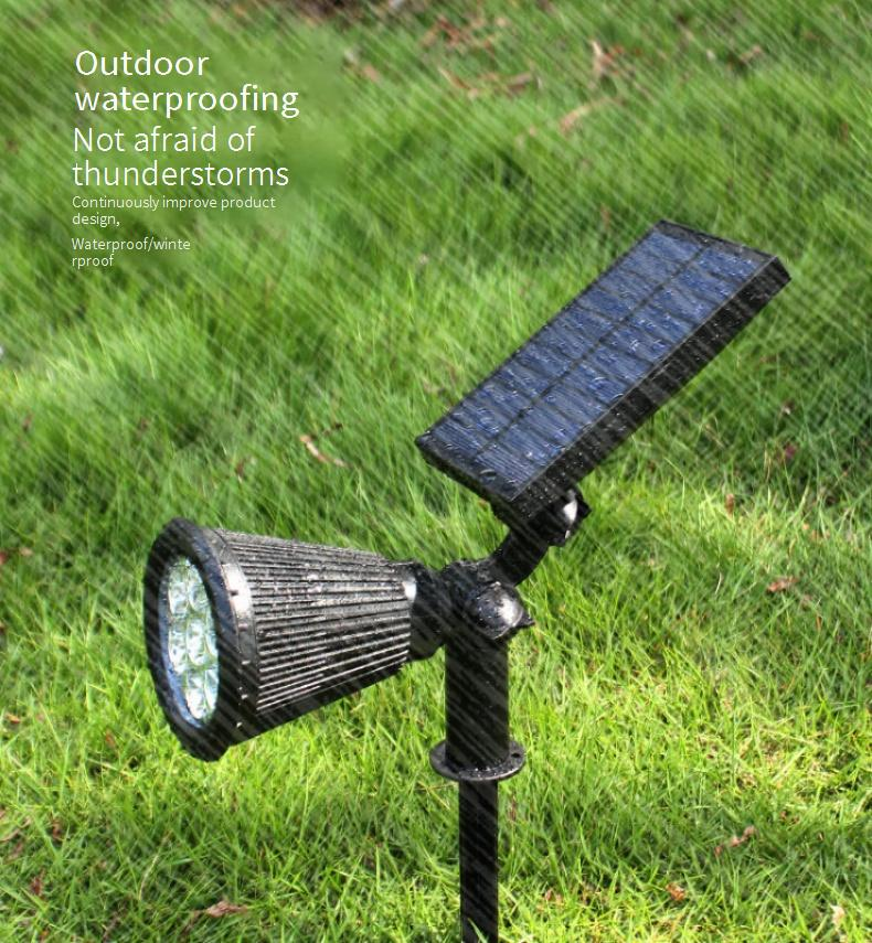 Solarstrahler für den Außenbereich – Wasserdichte LED-Gartenleuchten für Rasen, Bäume und Landschaft (4/7 LEDs, Warm-/Weiß-/RGB-Licht, 6–12 Stunden Laufzeit)_voghion.com