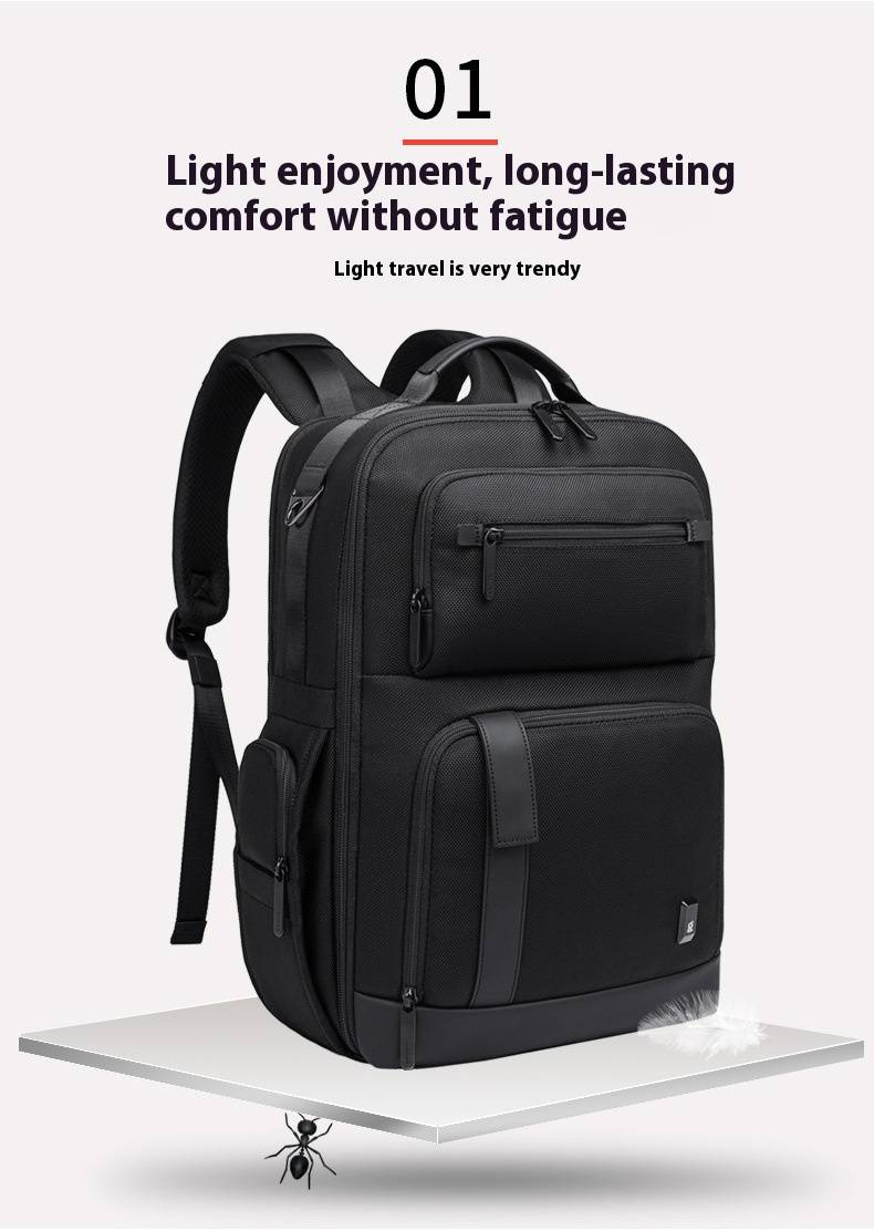 Bange Backpack Men's Large Capacity Business Backpack Waterproof Travel Computer Backpack Oxford Cloth Bag_voghion.com