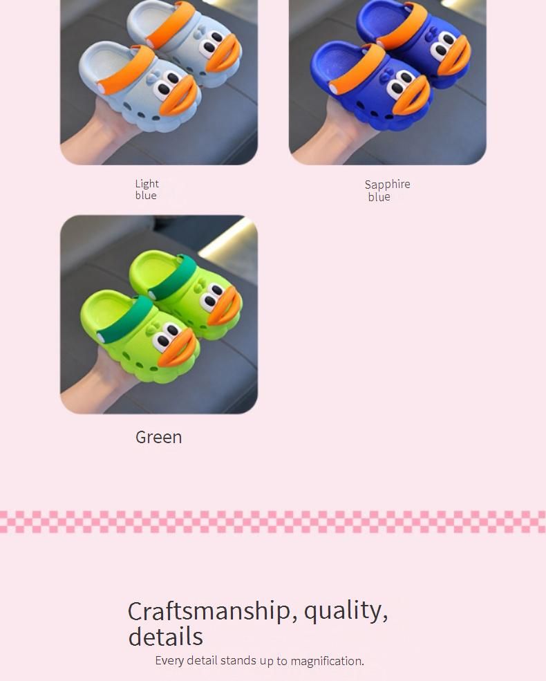 Kids Duck Slides – Zoccoli in PVC morbido per bambini e bambine con fori ad asciugatura rapida – Scarpe estive antiscivolo per interni/esterni (giallo/blu/verde/rosa/grigio)_voghion.com