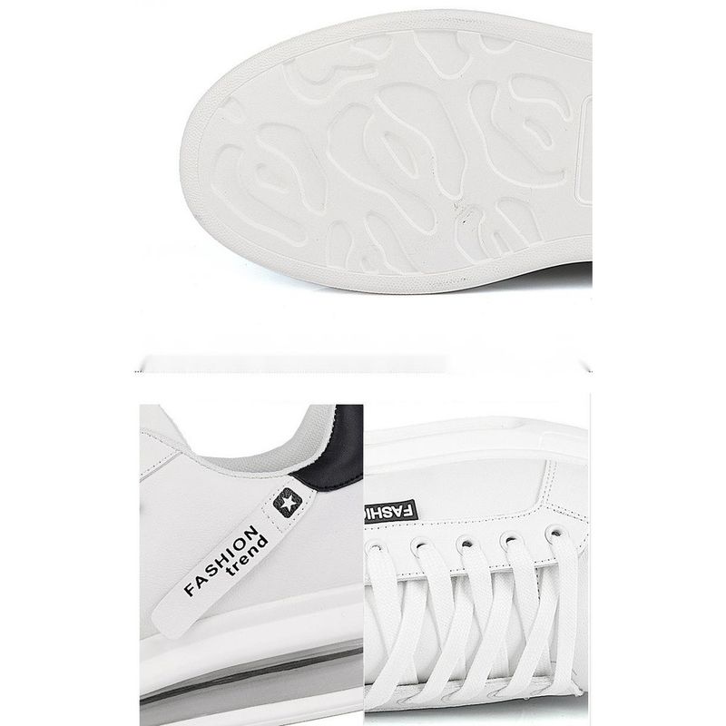 Primavera/estate Little White Versatile per studenti, suola spessa da uomo con cuscino d'aria, scarpe da ginnastica alte con punta tonda, casual_voghion.com