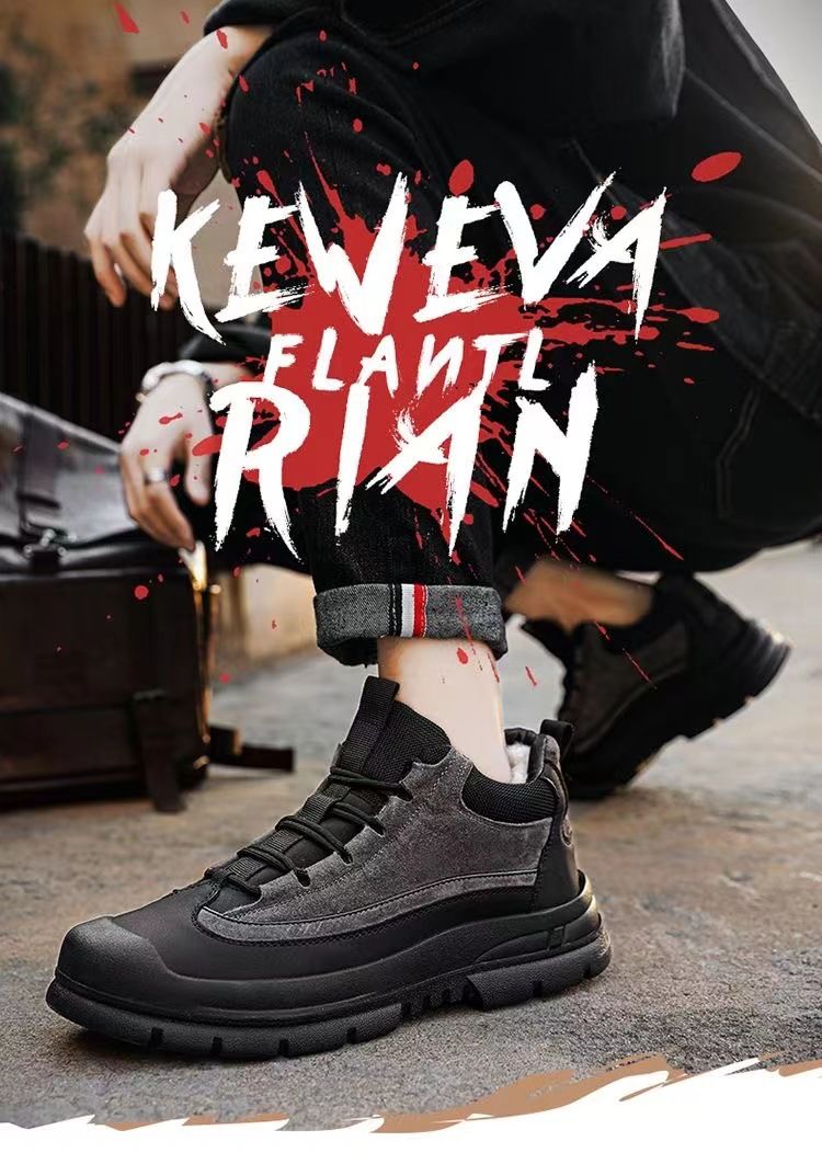 Herren-Winterstiefel aus Baumwolle, warm, mit Fleece gefüttert, wasserdicht, rutschfest, hohe Schaft, Martin-Stiefel_voghion.com