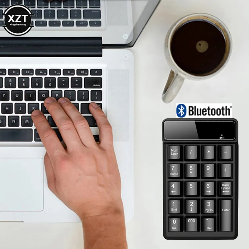 Drahtlose numerische Bluetooth-Tastatur mit 19 Tasten, mechanische Mini-Digitaltastatur für Laptop, Notebook, PC, wiederaufladbar_voghion.com