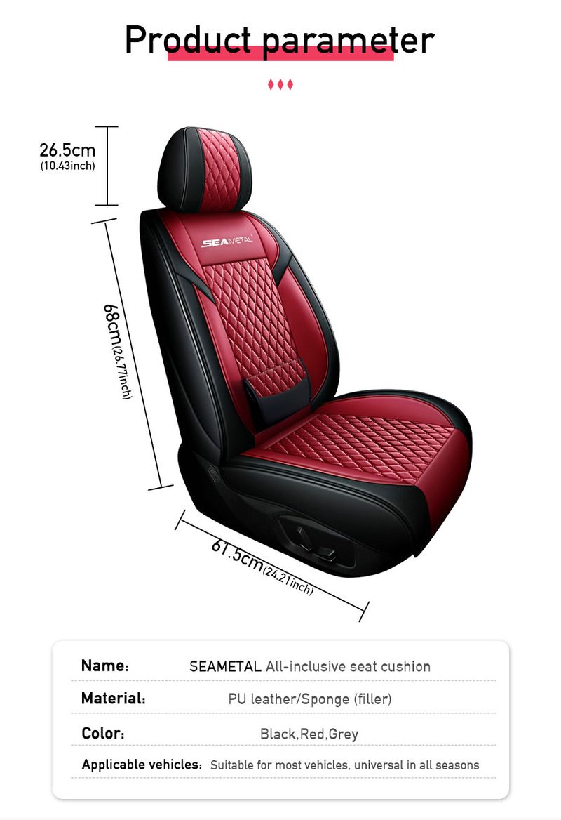 Universal Covers PU Leather Car Seat Cushions Four Seasons Breathable Mats Front/Back Seats Protective Pads Auto Goods_voghion.com