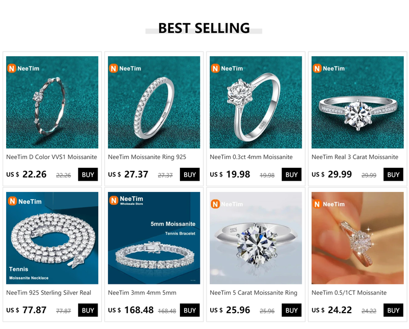 Moda NeeTim 1ct Moissanite Ciondolo Sterg Sier Collana per le donne Signore Diamanti da laboratorio Collane a catena Gioielli per feste ожерелье_voghion.com
