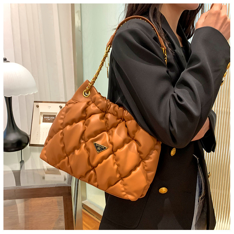 Borsa a tracolla casual con tracolla a catena da donna alla moda_voghion.com