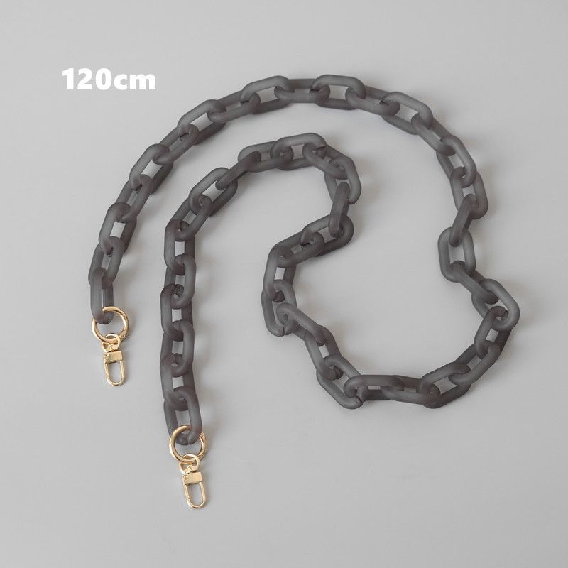 Vintage Weiß Grau Matt Acryl Harz Handgemachte Abnehmbare Tasche Dekoration Schulter Kette_voghion.com