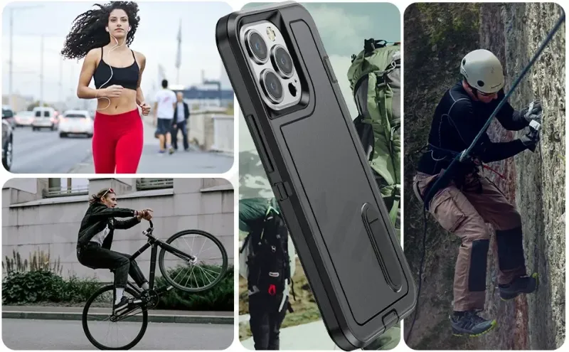 Hülle für iPhone 16 15 Max 14 Pro 13 12 11 Hochleistungs-Stoßdämpfung Ganzkörper-Schutzhülle aus Silikonkautschuk_voghion.com