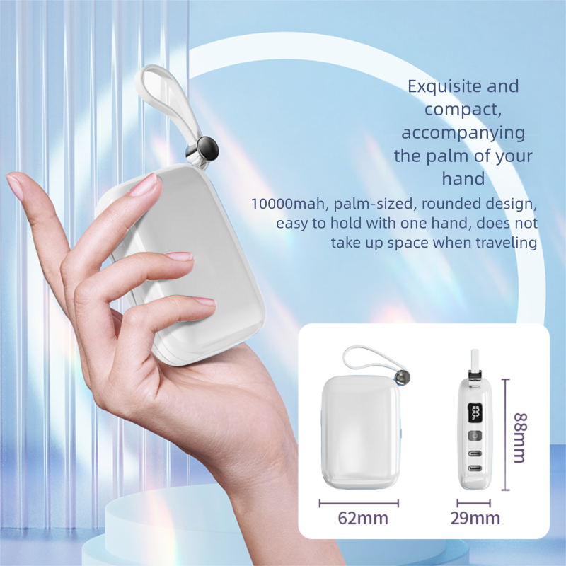 Adatto per iPhone 15/14/13/12 Pro Max Power Bank con cavo integrato 10000mAh Android Ricarica rapida_voghion.com