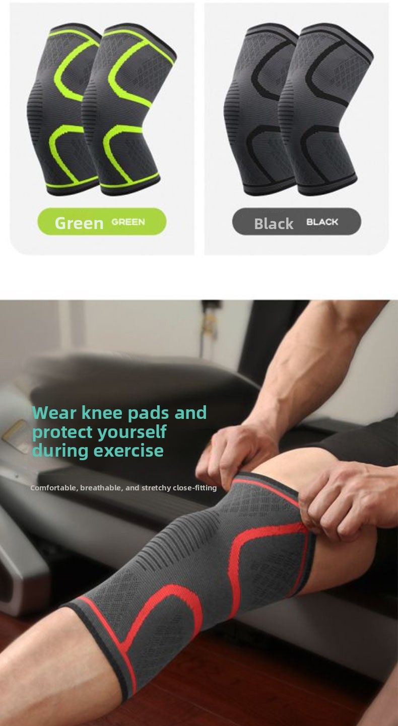 Sports Autumn Winter Running Basketball Cycling Fitness Non-Slip Breathable Thin Colorful Nylon Knee Pads For Men And_voghion.com