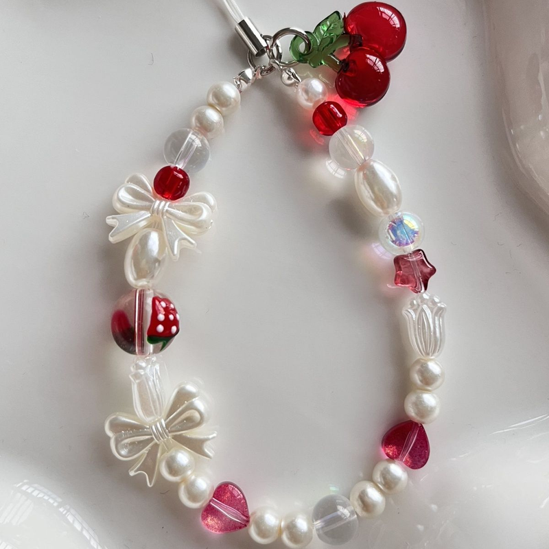 Y2K Original Short Phone Charms Strap Super Cute Summer Cherry Ciondolo Cordino per Ragazza Donna Portachiavi Cavo Gioielli Regali_voghion.com