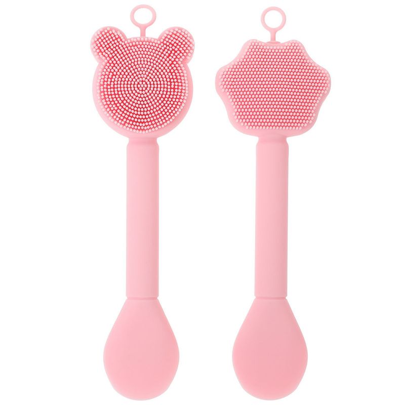 2 Pcs Silicone Mask Brush Face Scrubbers Double-end Facial Applicator_voghion.com