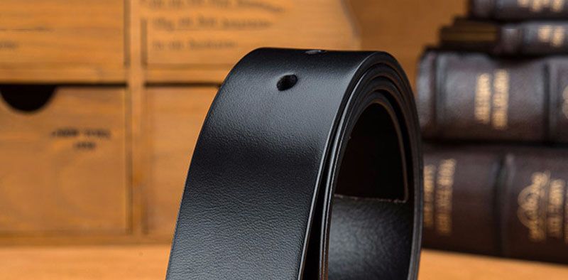 HOT HIDUP Top Quality Pure Solid Cowhide Leather for Pin Smooth Men Cow Strap Vintage Belts 38mm Width Without Buckle NWJ627_voghion.com