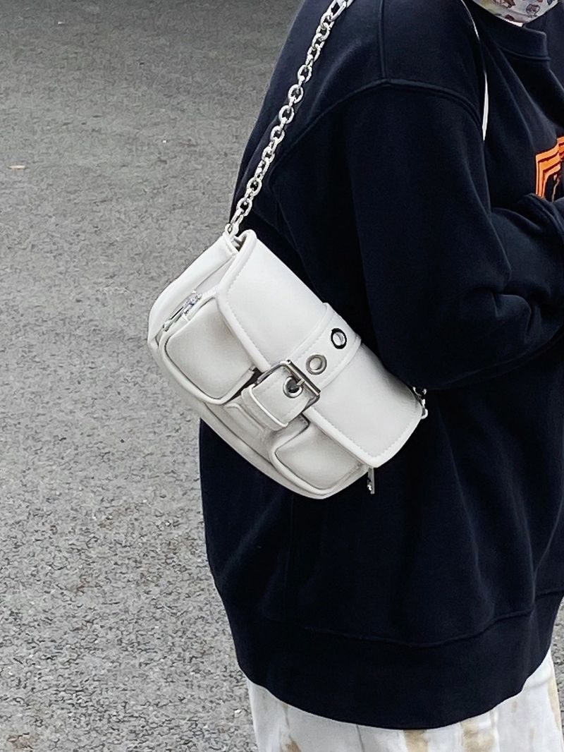 Pacchetto di design unico 2024 Borsa a tracolla singola minimalista nuova alla moda con catena sotto le ascelle circolare_voghion.com