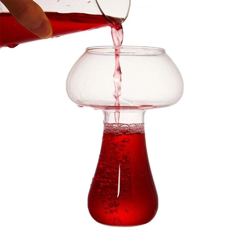 Aranyos gombás koktélos pohár 260 ml-es italos söröspohár kreatív átlátszó vörösboros pohár kávéscsésze italos bár sörétes pohár_voghion.com
