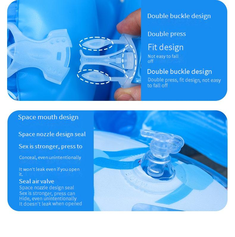 Vestă de baie gonflabilă pentru copii, design de înger și sirenă, cu airbag-uri de siguranță, bretele reglabile, material textil cu uscare rapidă_voghion.com
