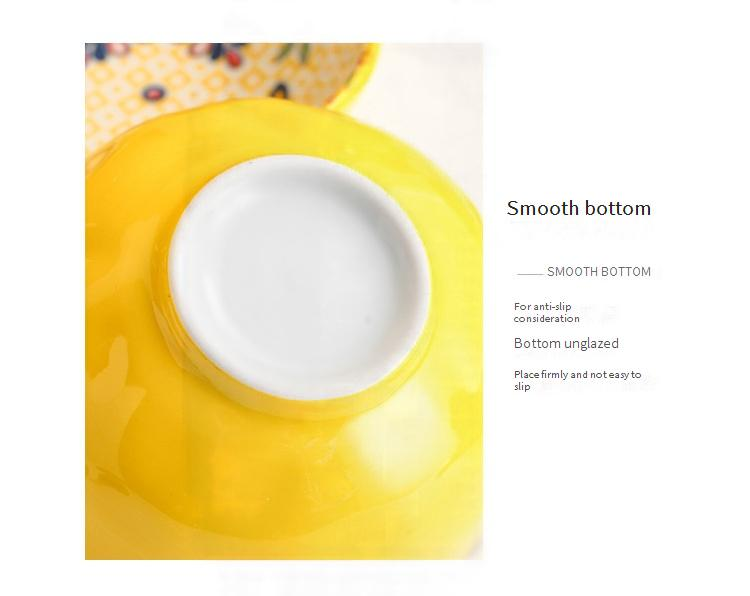 Bohemian Underglaze Ceramic Dinnerware Set - Hand-Painted Bowls & Plates For Rice Noodles & Fish Serving_voghion.com