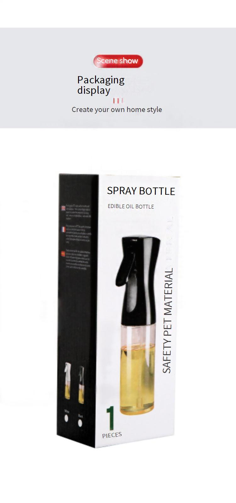 Premium Glass Oil Spray Bottle For Kitchen - Pressurized Olive Oil Dispenser With Adjustable Nozzle (500ml BPA-Free Transparent Design)_voghion.com