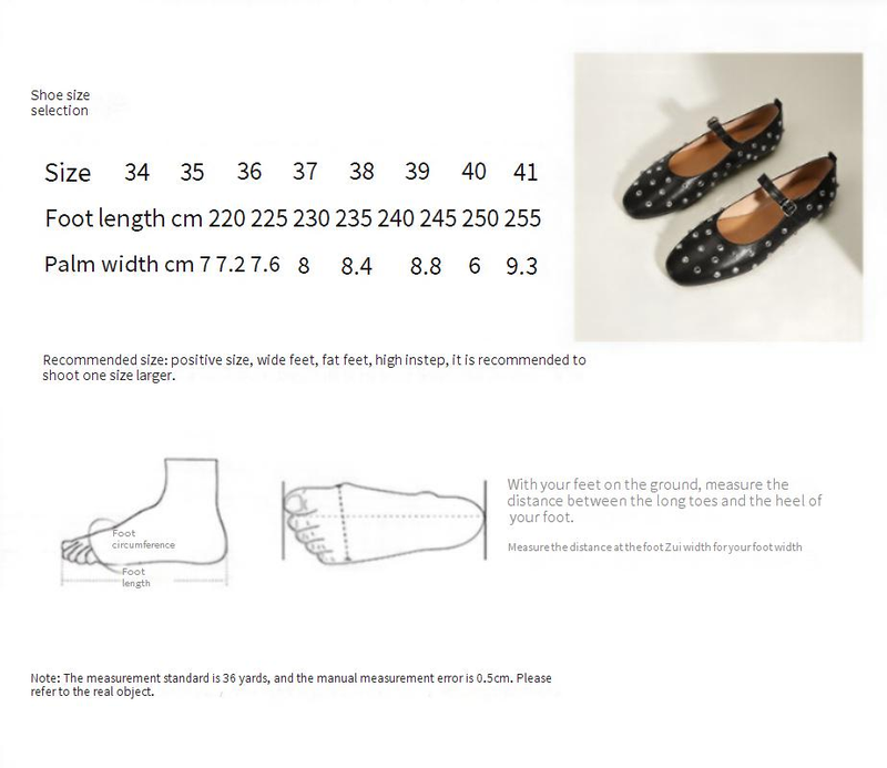 Summer Rivet Rhinestone Mary Jane Shoes Strap Flat Shoes Women's Ballet Shoes Leather Shoes_voghion.com