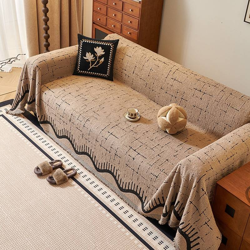 Luxury Sofa Cover - Thick Fluffy Chenille Couch Protector (Full Coverage Non-Slip Pet-Friendly Elegant Home Decor For Sectional/Loveseat)_voghion.com