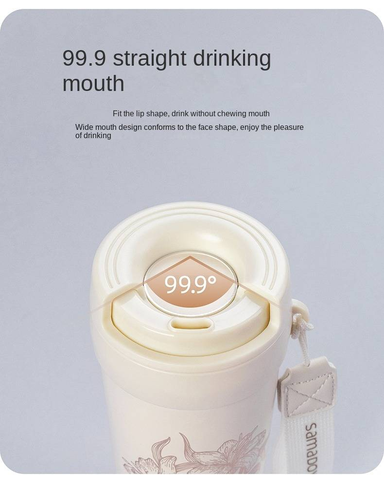 Samadoyo Hochwertiger Edelstahl-Vakuumbecher mit Titan-Silber-Innenfutter, Becher für unterwegs, tragbarer Kaffeebecher im neuen Design_voghion.com