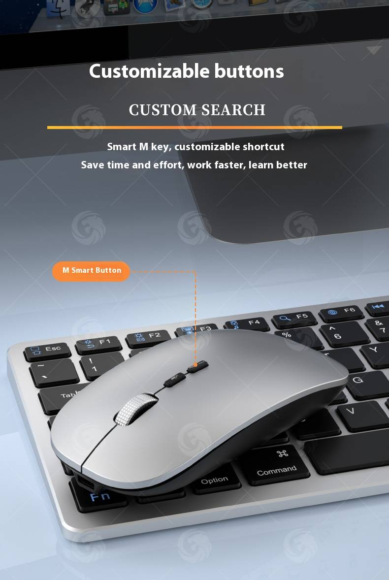 Mouse con controllo vocale AI – Mouse wireless Bluetooth e 2.4G con dettatura e traduzione multilingue (1600 DPI, scorrimento a 4 vie, portata 10 m)_voghion.com