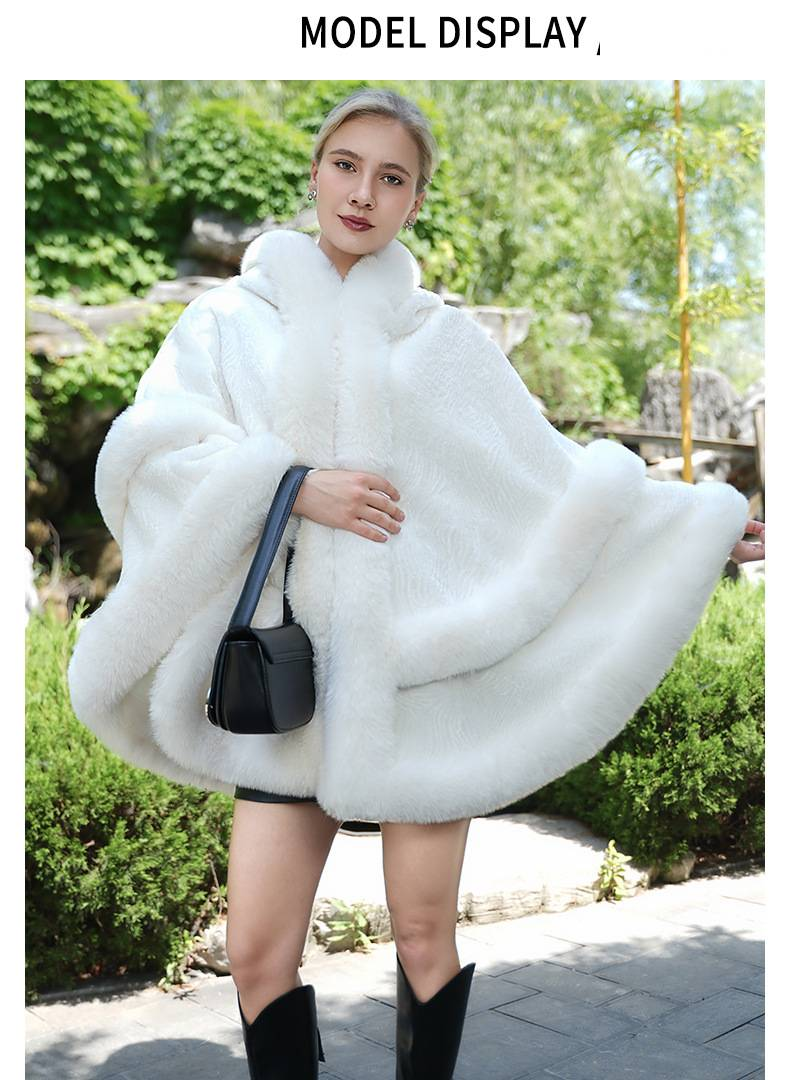 Women's Shawls Knitted New Solid Color Wool Shawl Cold Proof Imitation Fur Plush Shawl Warm Outer Wear Thickened Coat_voghion.com