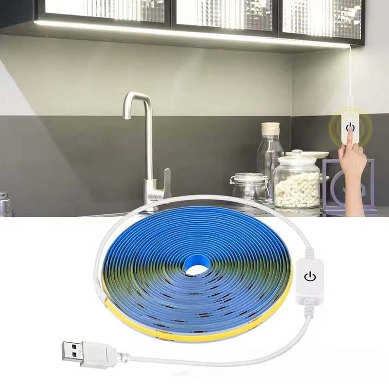 Professional 5V COB LED Strip Lights, High CRI Flexible Light Bar For Cabinet, Home Decoration, Hidden Lighting (Warm White/Cool White, Dimmable)_voghion.com