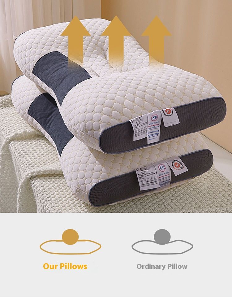 Cuscino ortopedico di supporto cervicale - Cuscino in fibra di poliestere traspirante per alleviare il dolore al collo, altezza regolabile 10-15 cm (bianco)_voghion.com