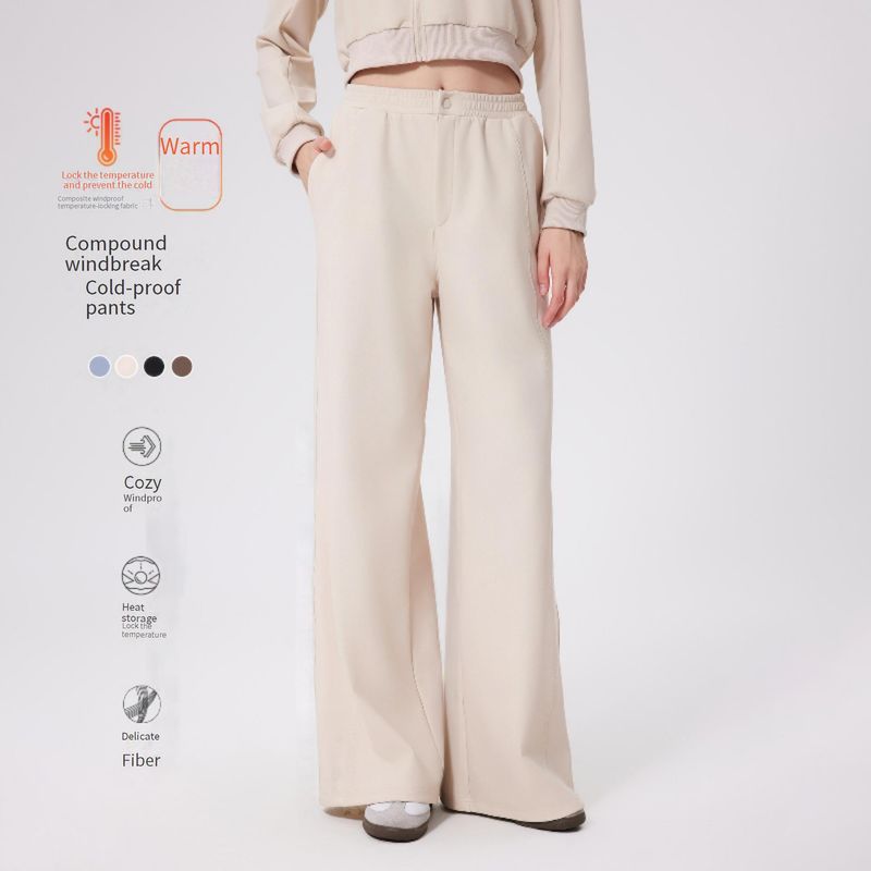 Pantaloni da donna leggeri con fodera in pile, antivento, termici ed elastici per escursionismo, corsa e palestra_voghion.com