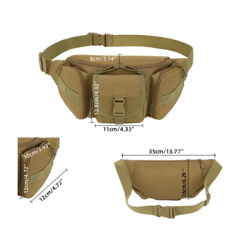 Marsupio da uomo impermeabile mimetico da caccia, escursionismo, arrampicata, in nylon, per cellulare, marsupio da combattimento 250806_voghion.com