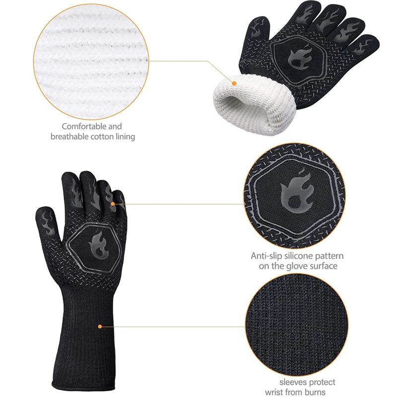 1 Stuk/1 Paar Ovenwanten, Ovenwanten, Hittebestendige Vuurvaste Antislip Siliconen Bbq Grill Handschoenen Voor Het Koken Van Barbecue Bakken_voghion.com