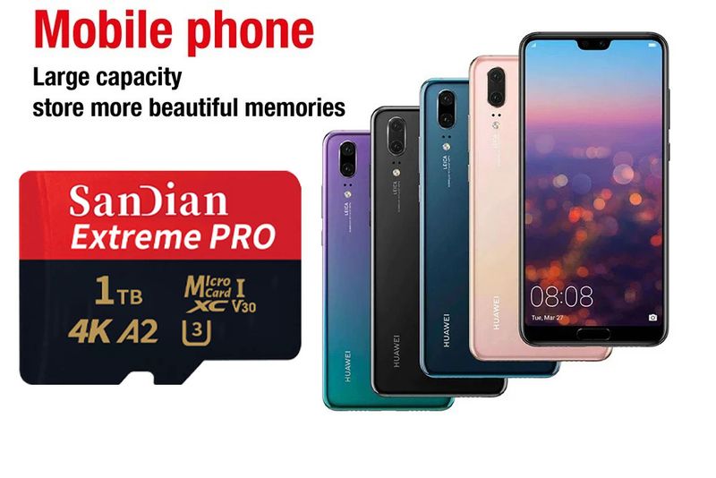 128GB 256GB Micro SD Klasse 10 A2 Hoge Snelheid Geheugen U3 4K 512GB TF Flashkaart 1TB Voor Smartphone Camera Drone_voghion.com