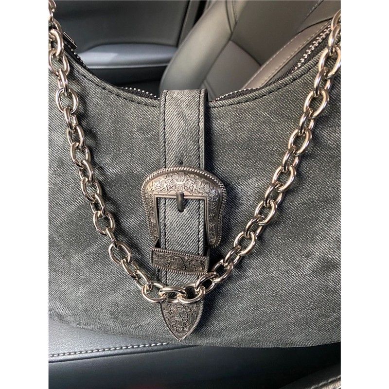 Summer Women's 2024 Feeling Moon New Single Shoulder Canvas Underarm Chain Strap Crossbody Bag_voghion.com