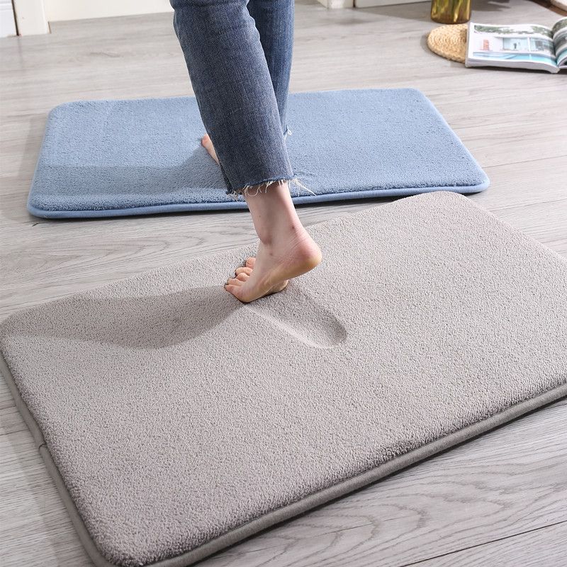 plain polyester fiber memory foam floor mat carpet home bathroom door strong absorbent home floor mat carpet_voghion.com