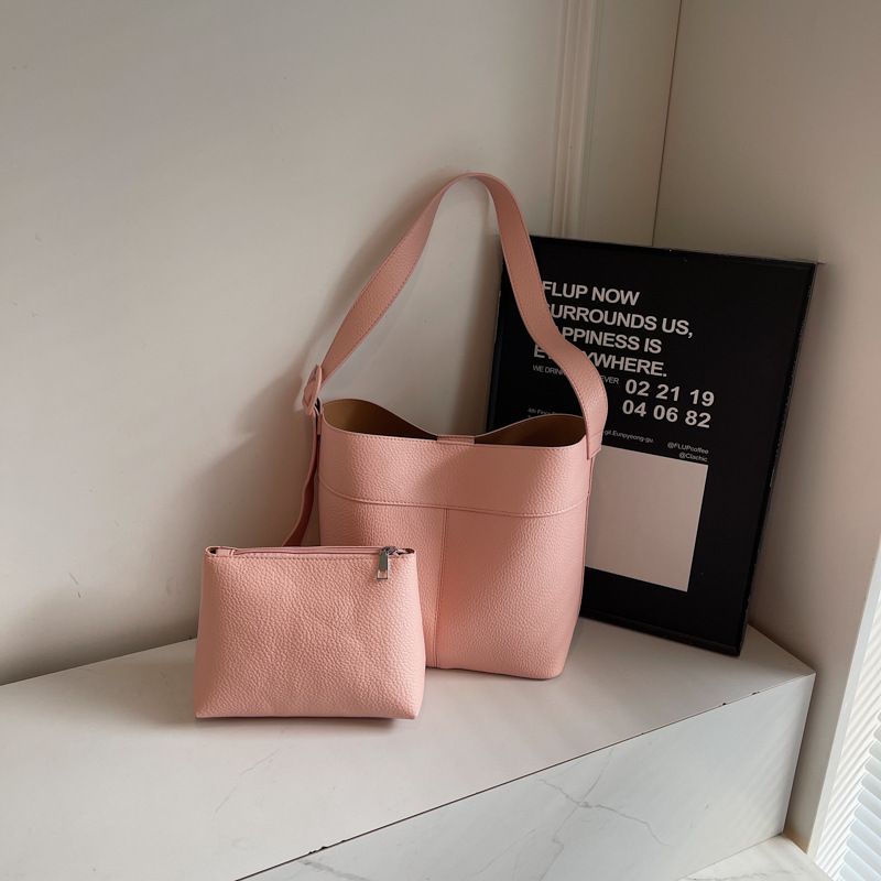 Borsa a tracolla singola con tracolla larga e secchiello semplice da donna, da ascella, 2025, nuova moda_voghion.com