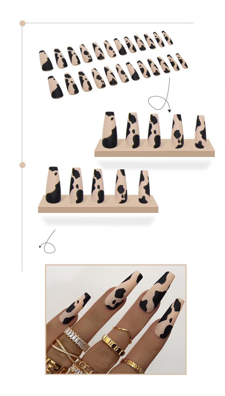 Beauté Santé Nail Art Patch Porter Ongles Fini Nail Art Ballet Armure Imprimé Léopard Givré Press On Ongles_voghion.com