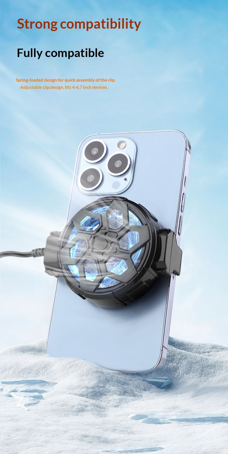 Fabricant en gros X16 Refroidisseur d'air pour téléphone portable à bas prix et haut volume, silencieux et lumineux, appareil de refroidissement pour PUBG_voghion.com