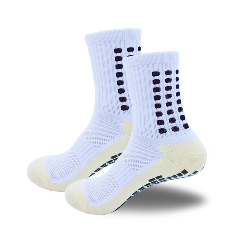 Calzini da donna, calzini da calcio, colla antiscivolo, tubo centrale, spessi, fondo in asciugamano, calzini lunghi a righe, calzini da allenamento e da corsa_voghion.com