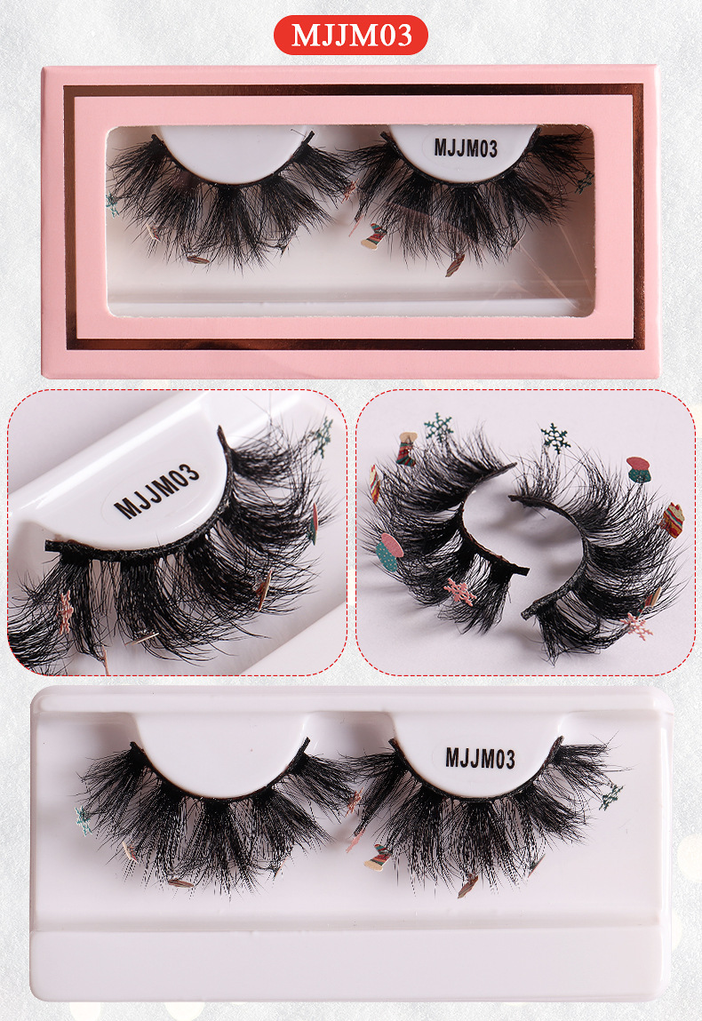 New Mink Hair False 1 Pair Powder Box Natural One Piece Eyelash false eyelashes_voghion.com