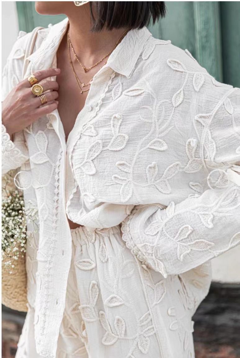 Women's Clothing Fashionable Silk Cotton Jacquard Two-piece Set _voghion.com