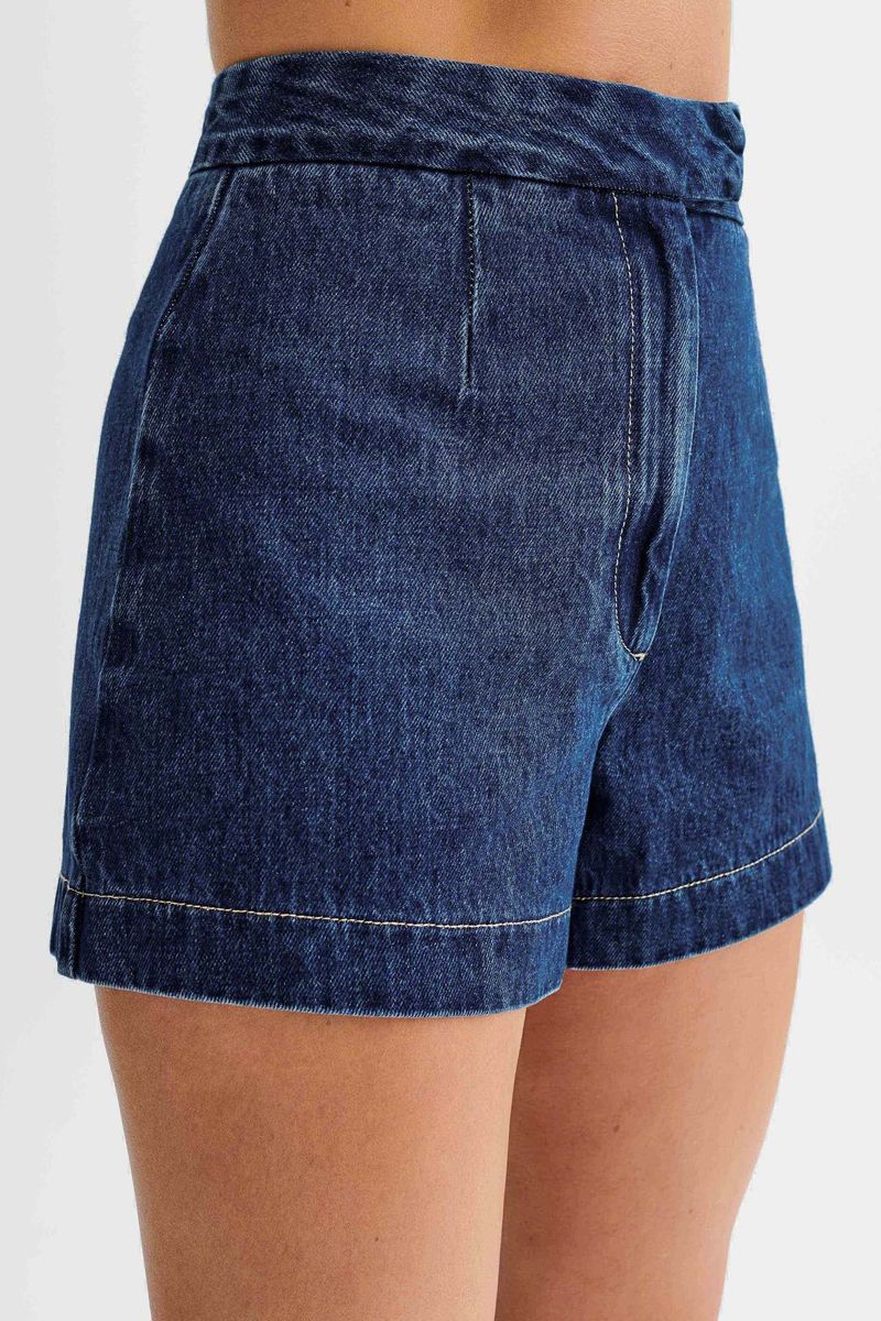 Frauen Kleidung mode lässig ärmellose hohe taille frauen anzug denim shorts_voghion.com