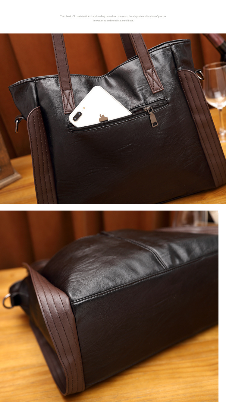 2023 New Hot Selling Shoulder Bag Women's Soft Leather Big Bag Pu Large Capacity Tote Bag Women's Bag Versatile_voghion.com