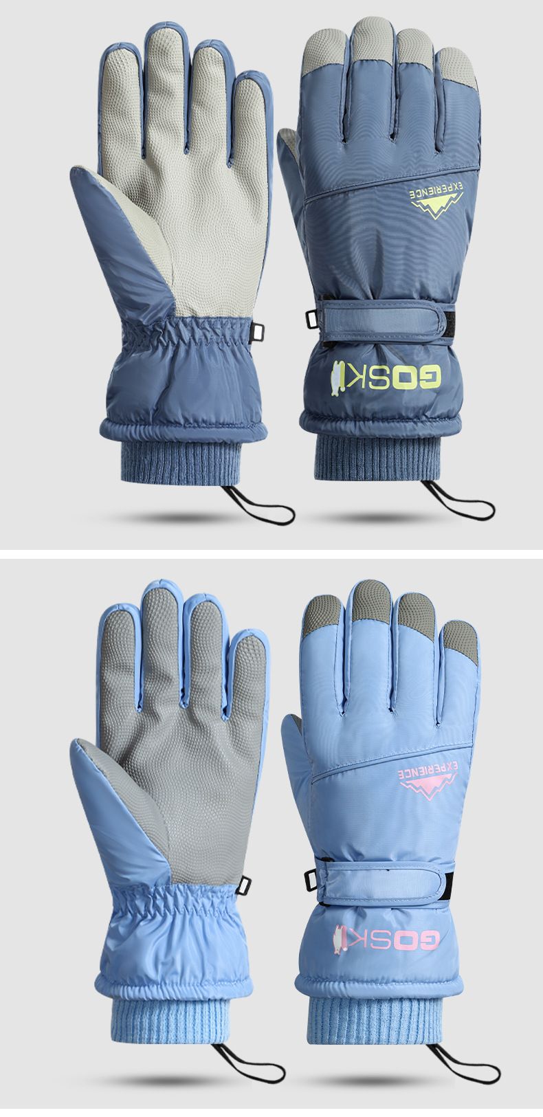 Skischuhe für Damen und Herren, Winter-Fleece-gefüttert, verdickt, kältebeständig, warm, winddicht, wasserdicht, Touchscreen-Paar_voghion.com