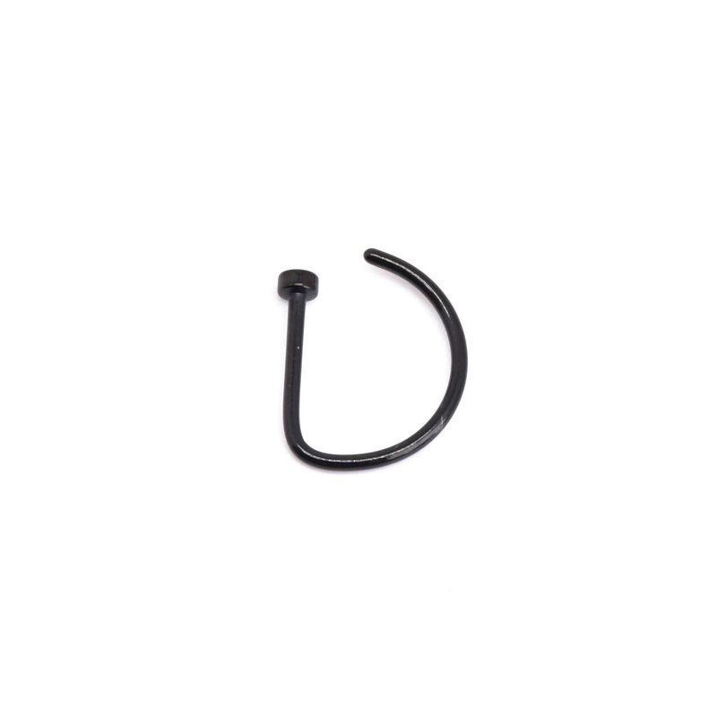 D-shaped nose ring stainless steel non piercing punk style plated k gold nose nail lip ring piercing jewelry with a sense of luxury niche_voghion.com