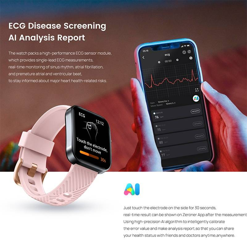 EDGE NHC Watches ECG Health Monitoring Watch BP HR Compatible With Android And IOS Systems_voghion.com