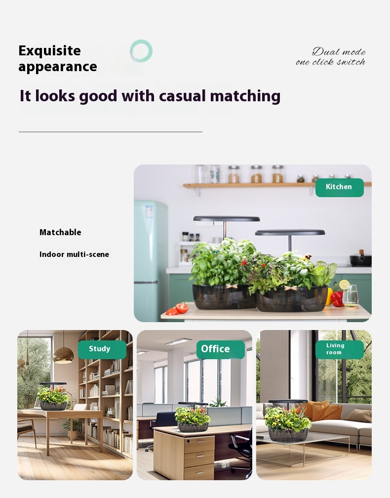 Macchina per piantagione idroponica intelligente, completamente automatica, per la coltivazione idroponica di ortaggi, senza suolo, per la piantagione di ortaggi, riempimento di luce_voghion.com