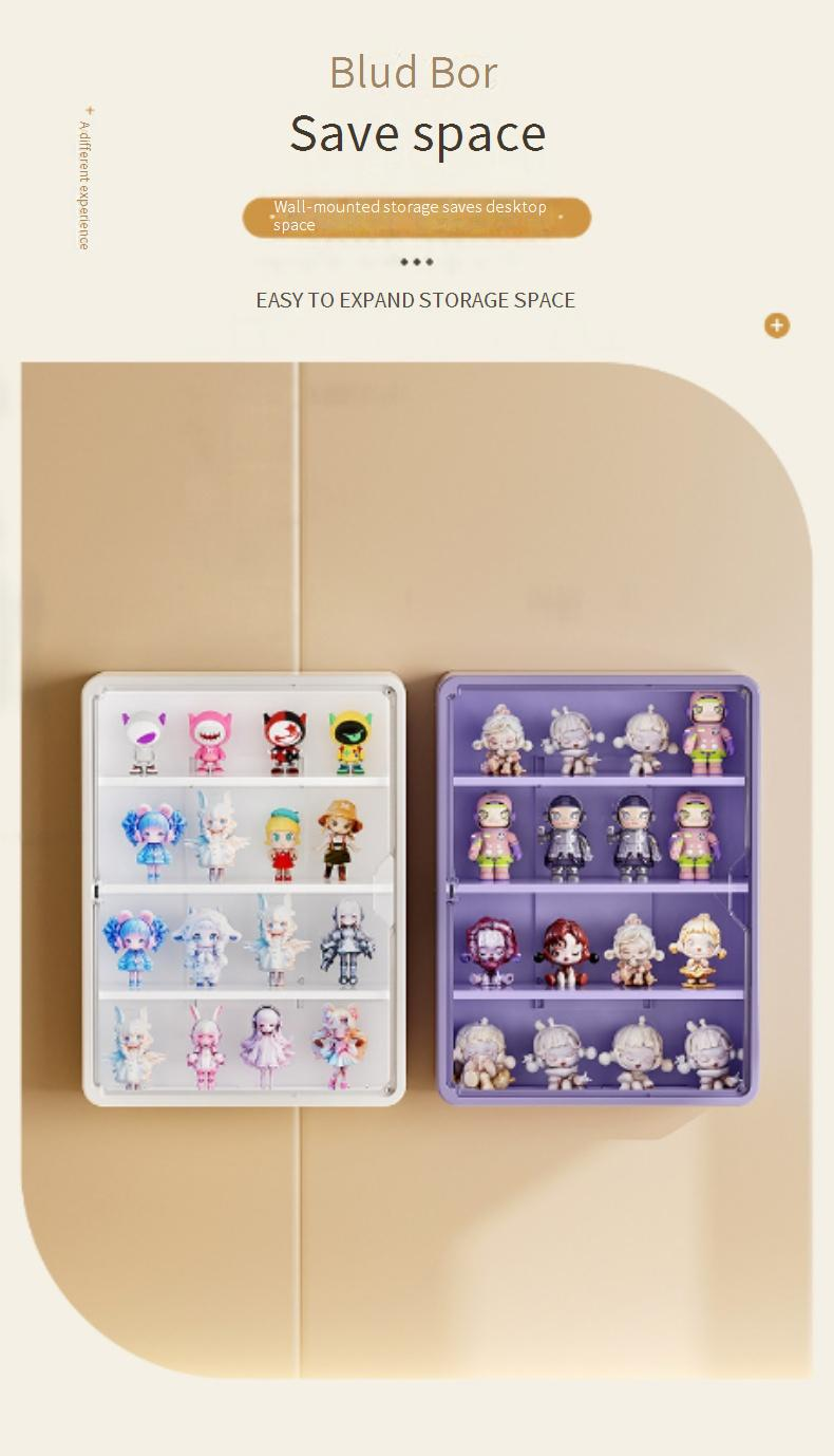 Premium transparante wandgemonteerde blindbox organizer - heldere acryl displaykast_voghion.com